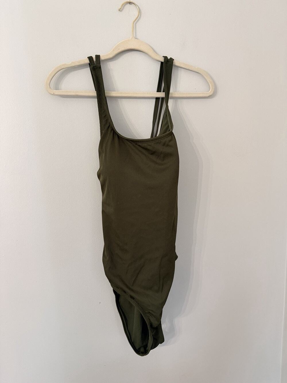 Hurley Olive Green Ribbed Strappy One-Piece Swimsuit XL